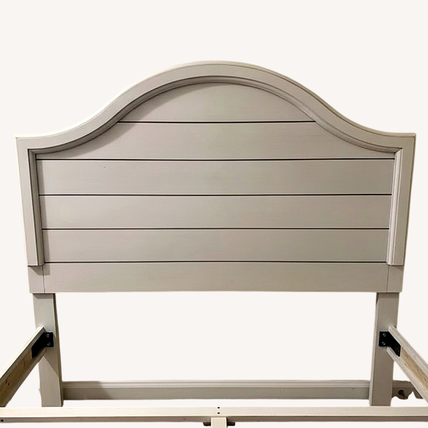 French Country White Shiplap Headboard - image-0