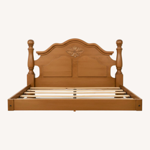 Used Light Brown Wood Headboard for sale on AptDeco