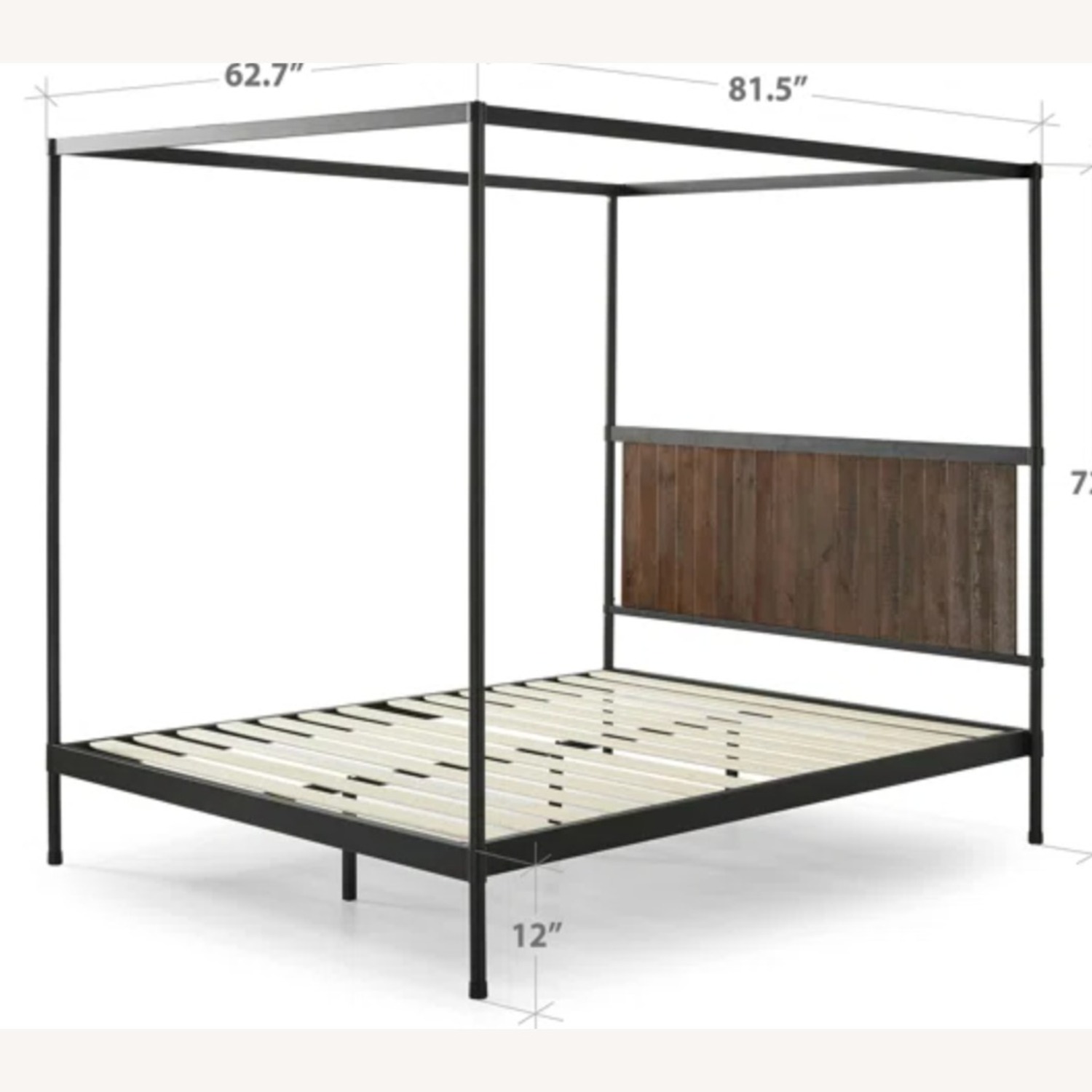 Black Metal Full Bed - image-2