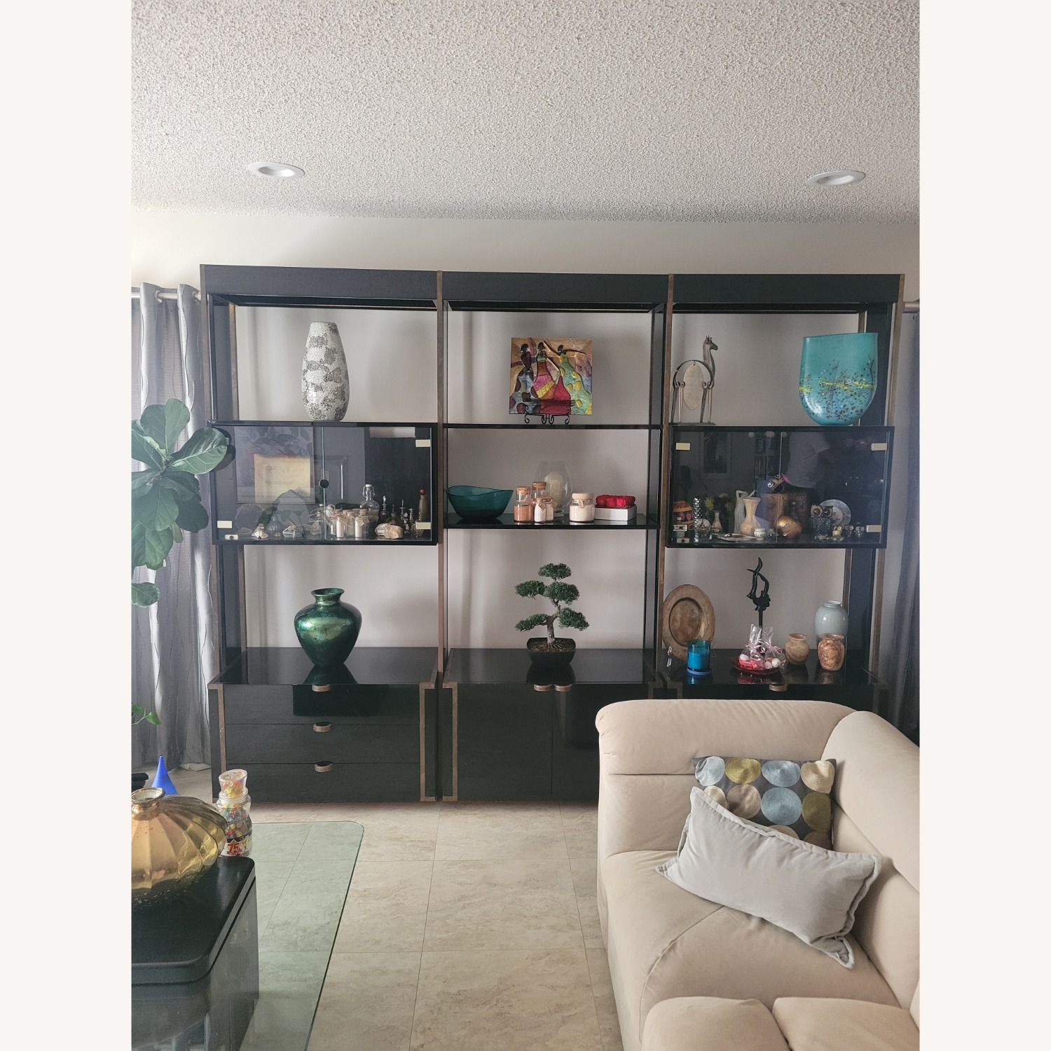 Wall Unit 3 Pc Black Laquer - image-2