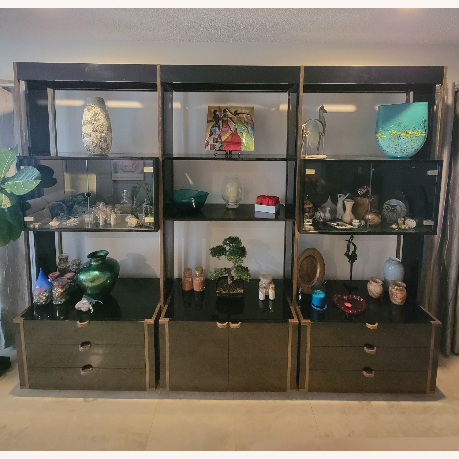 Wall Unit 3 Pc Black Laquer - image-9