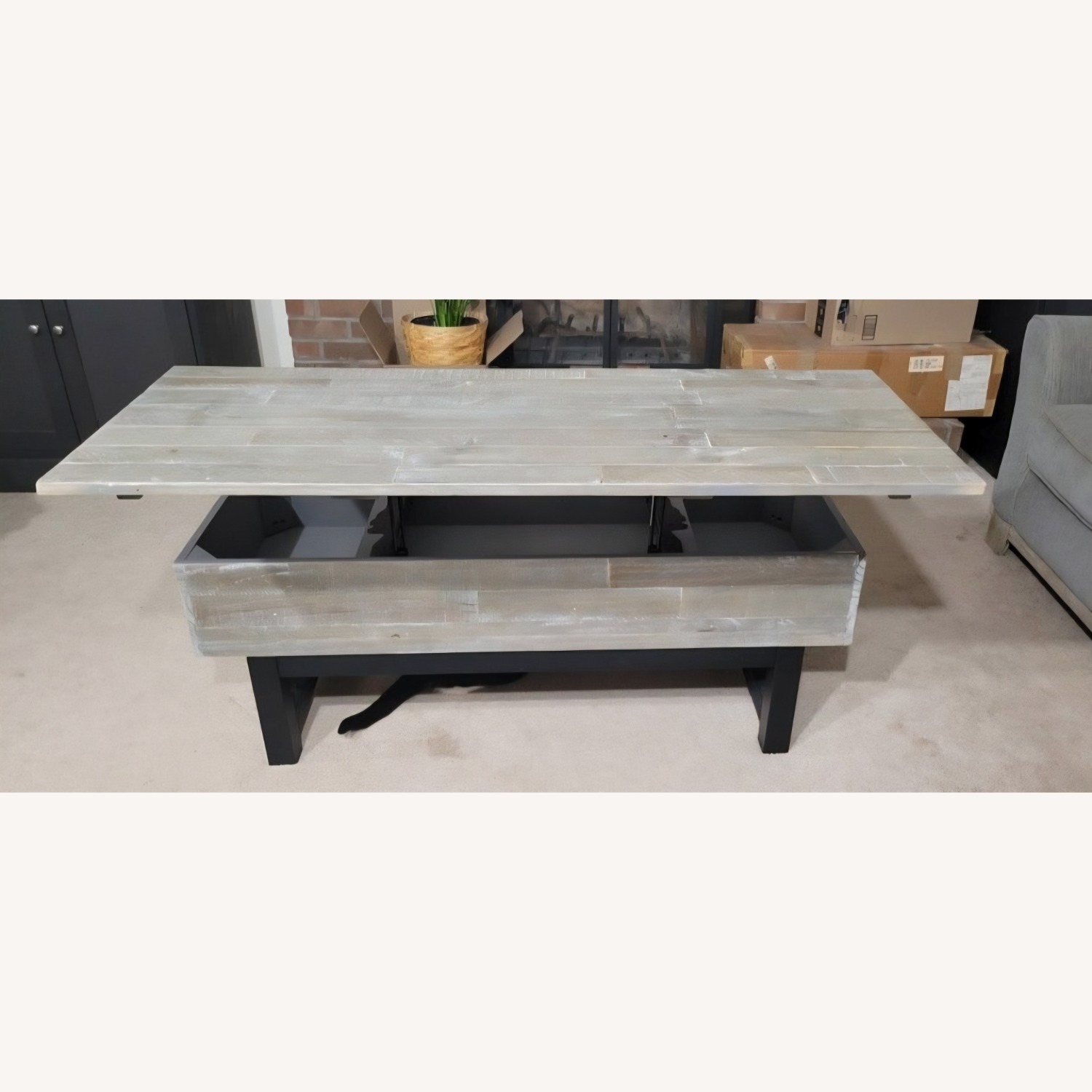 Ashley Furniture Light Gray Wood Coffee Table - image-6