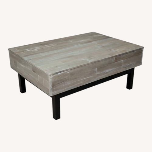 Used Ashley Furniture Light Gray Wood Coffee Table for sale on AptDeco