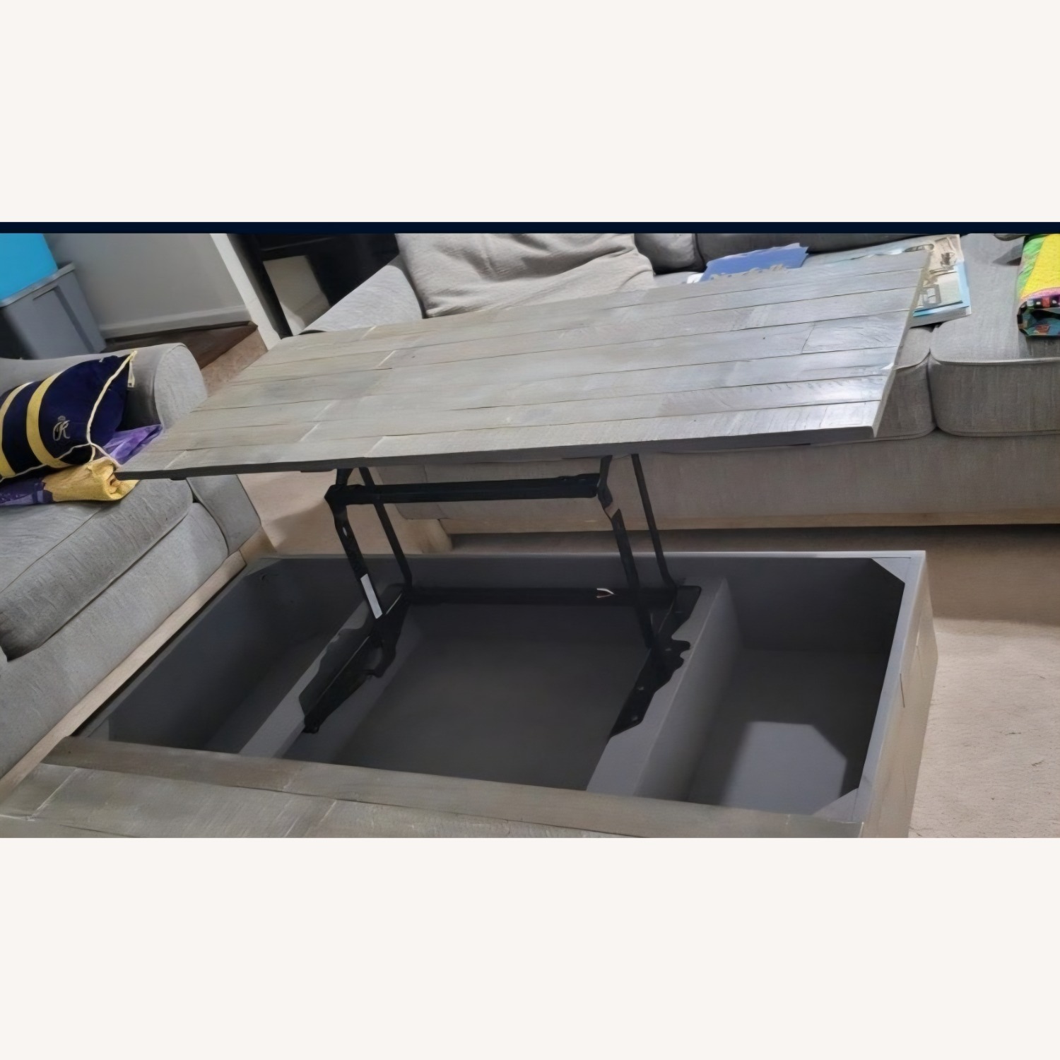 Ashley Furniture Light Gray Wood Coffee Table - image-5