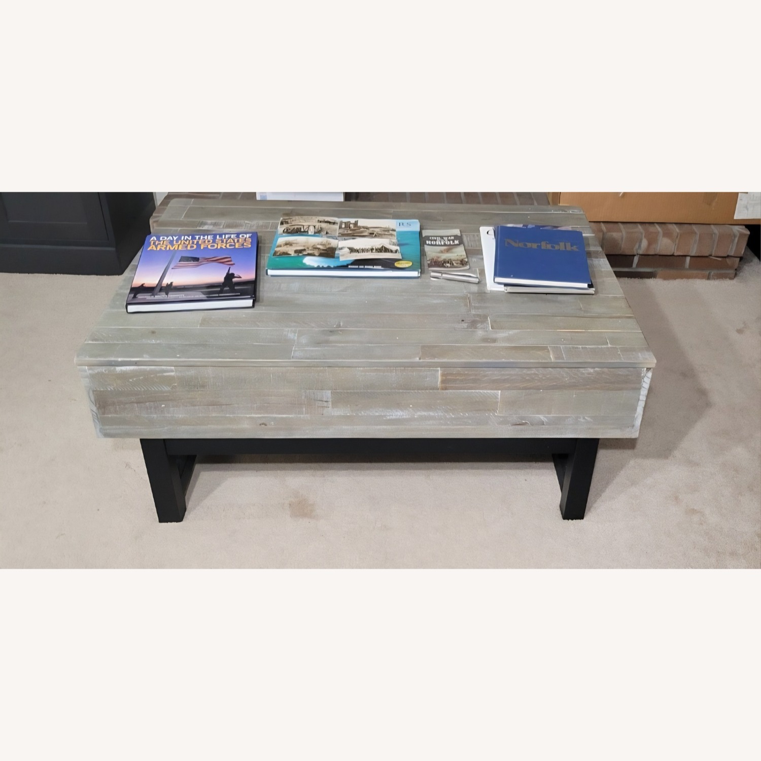 Ashley Furniture Light Gray Wood Coffee Table - image-1
