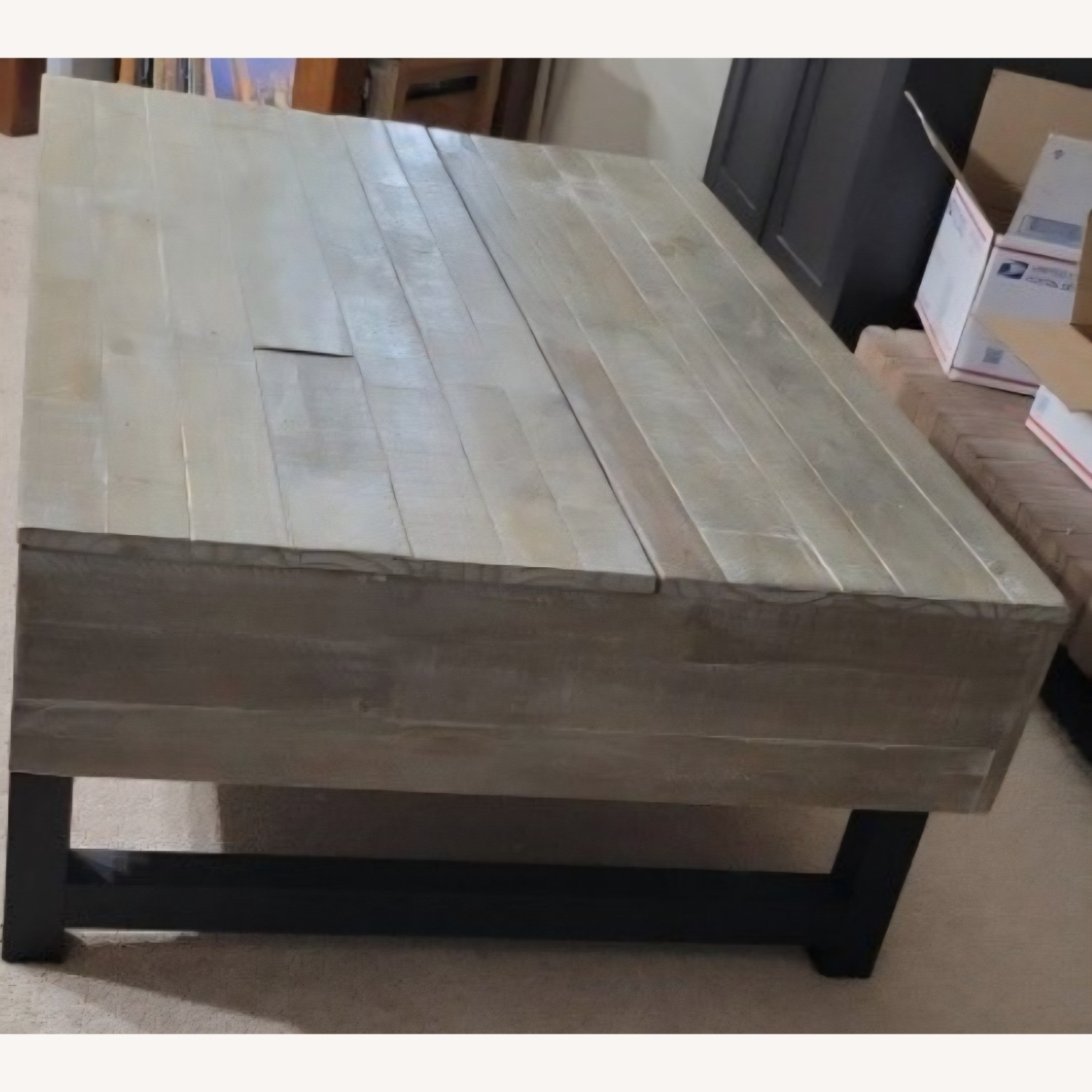 Ashley Furniture Light Gray Wood Coffee Table - image-3