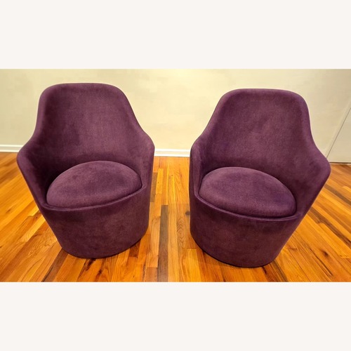 Used Lazzoni Purple Fabric Armchair for sale on AptDeco