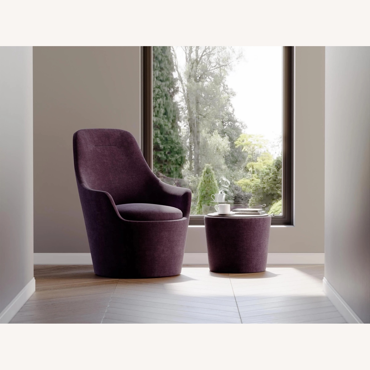 Lazzoni Purple Fabric Armchair - image-4