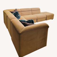 Vintage/Antique Ivory Suede 6 Piece Sectional