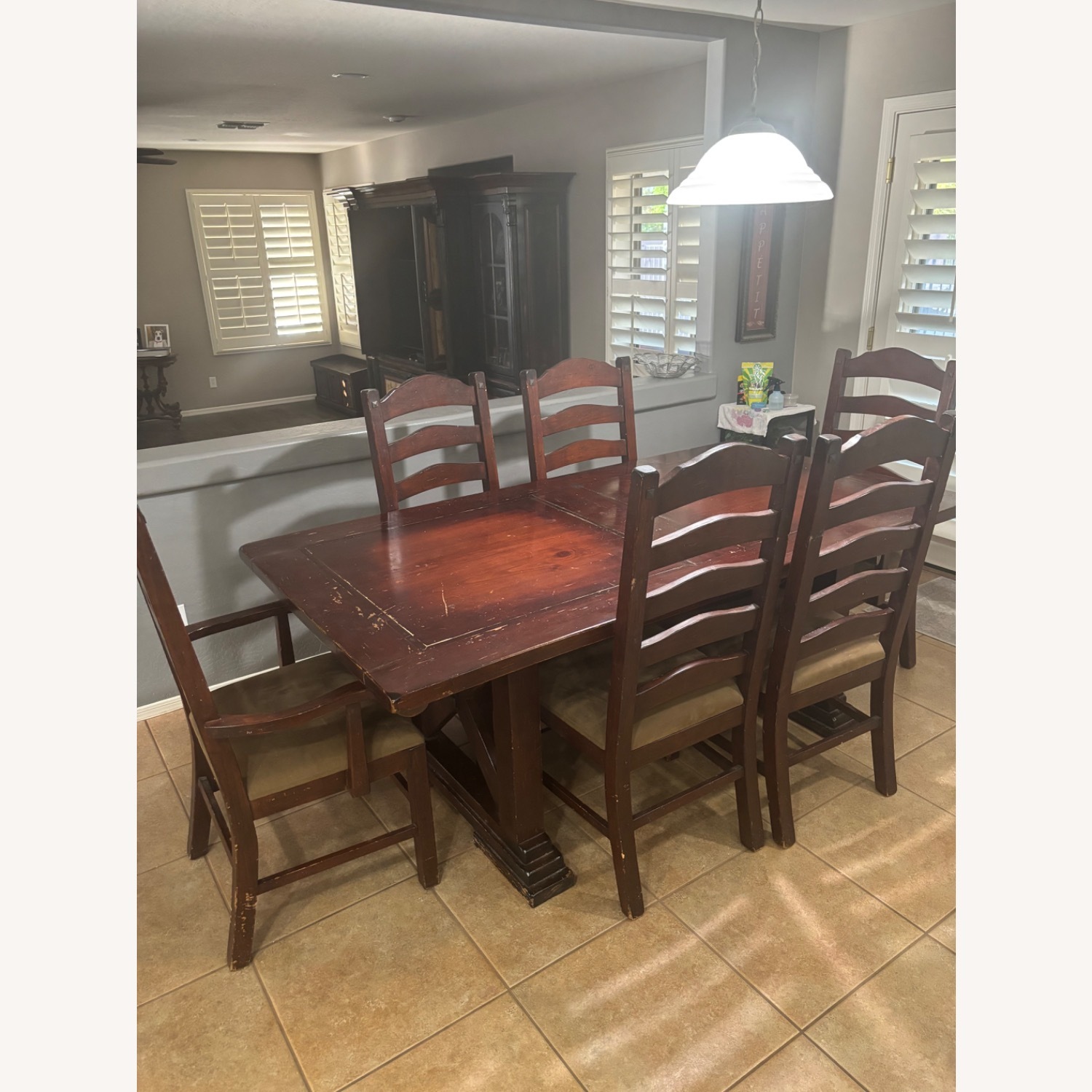 Dark Brown Wood Dining Sets - image-1