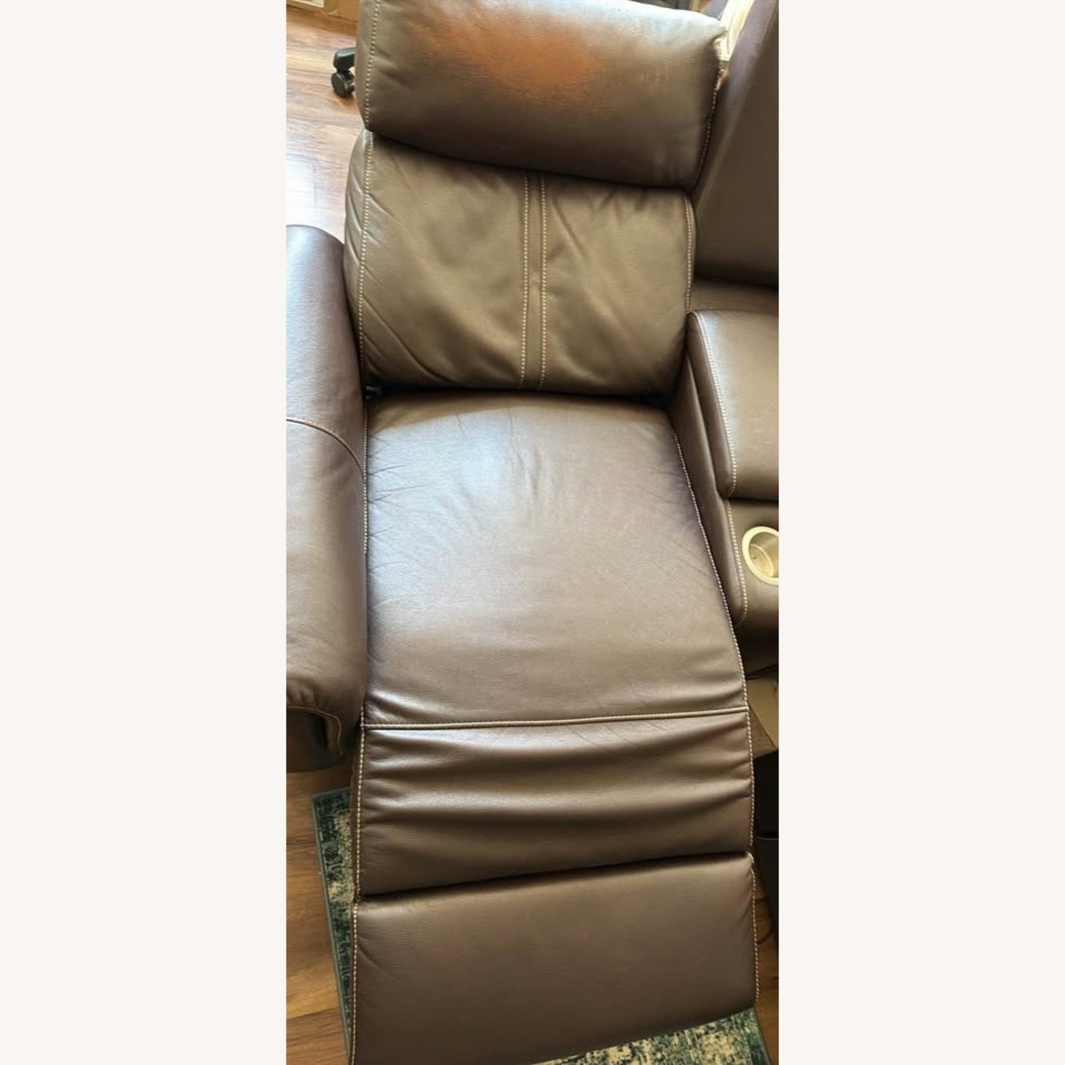 Functional Electric Dark Brown Leather Loveseat - image-5