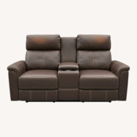 Functional Electric Dark Brown Leather Loveseat