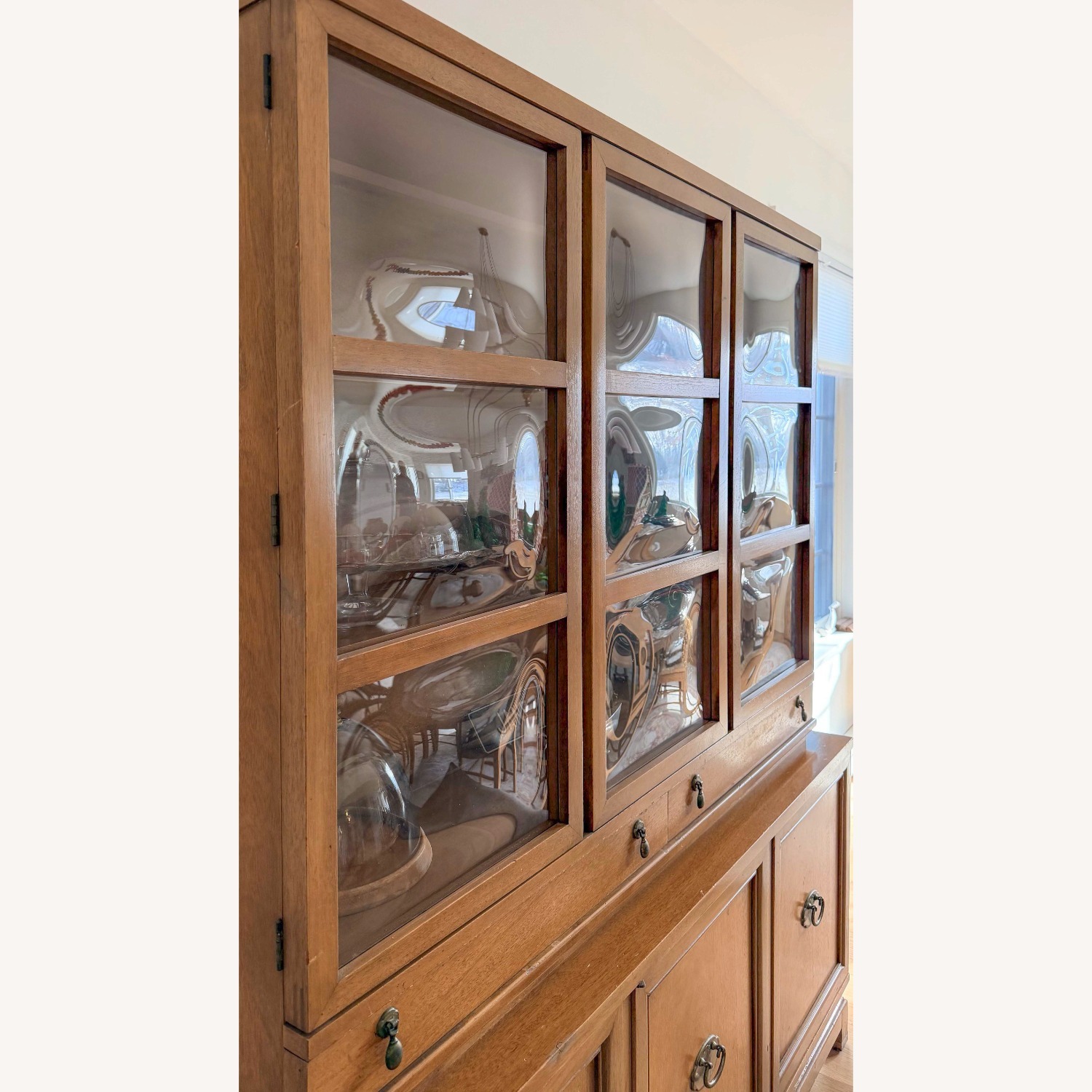 Vintage/Antique Light Brown Wood Bookcase - image-4