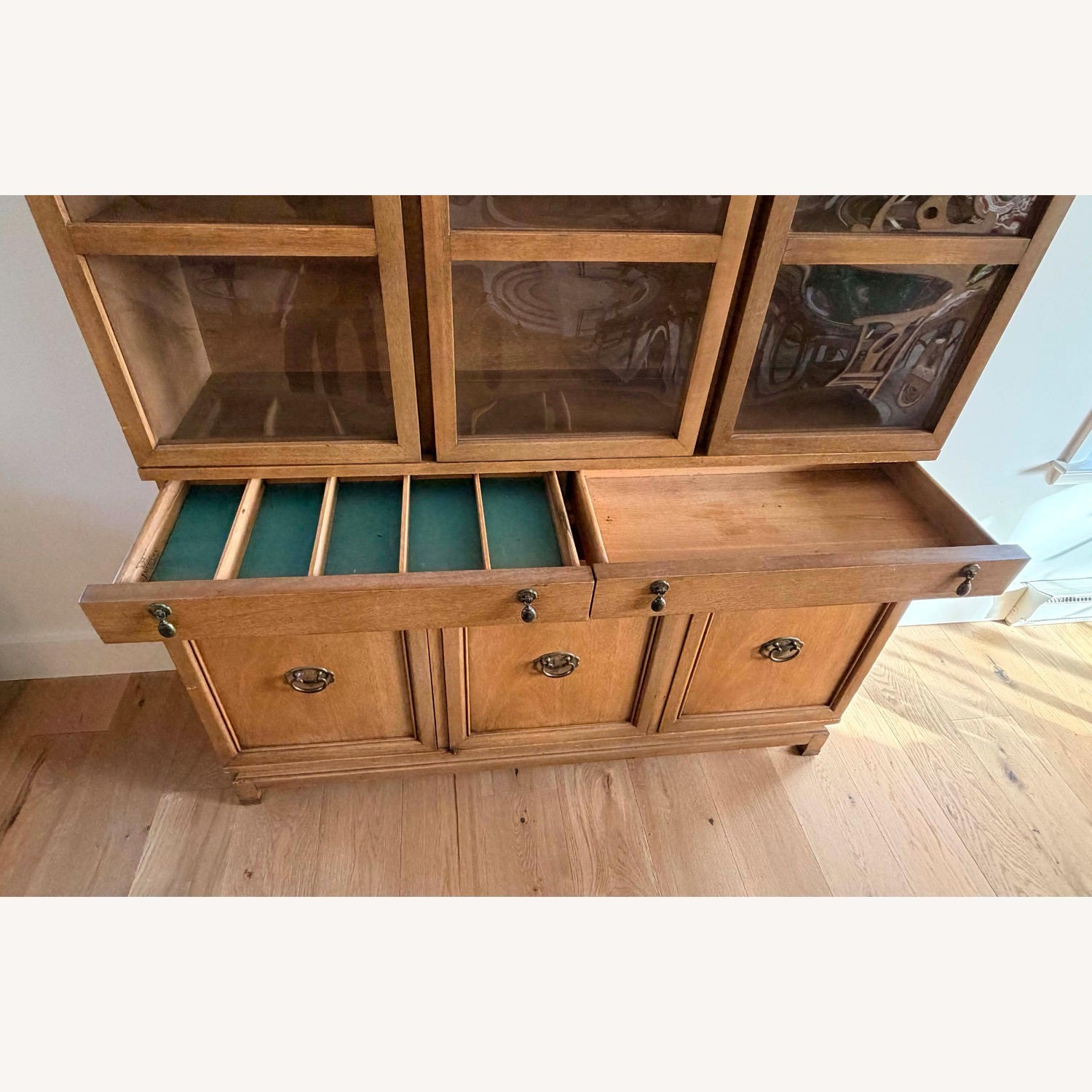 Vintage/Antique Light Brown Wood Bookcase - image-9
