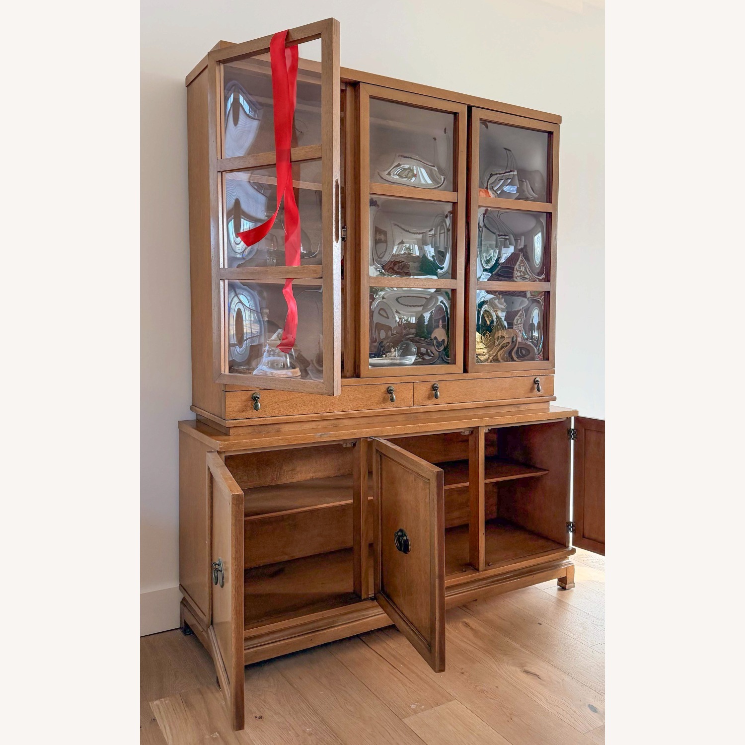 Vintage/Antique Light Brown Wood Bookcase - image-3