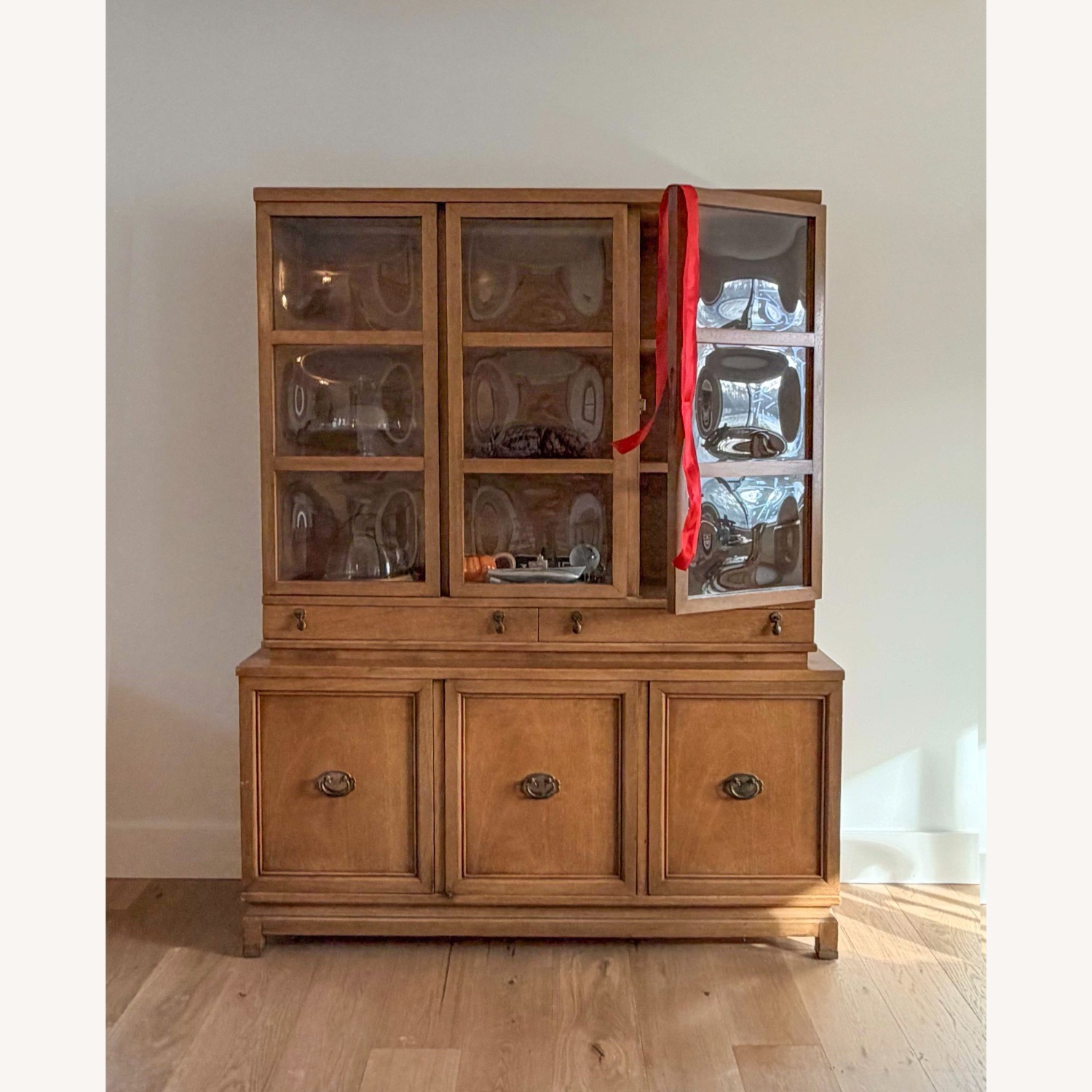 Vintage/Antique Light Brown Wood Bookcase - image-5