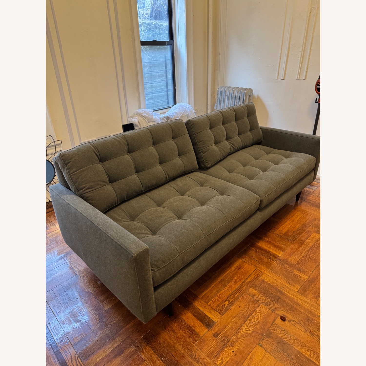 Crate & Barrel Light Gray Fabric 3+ Seater Sofa - image-2