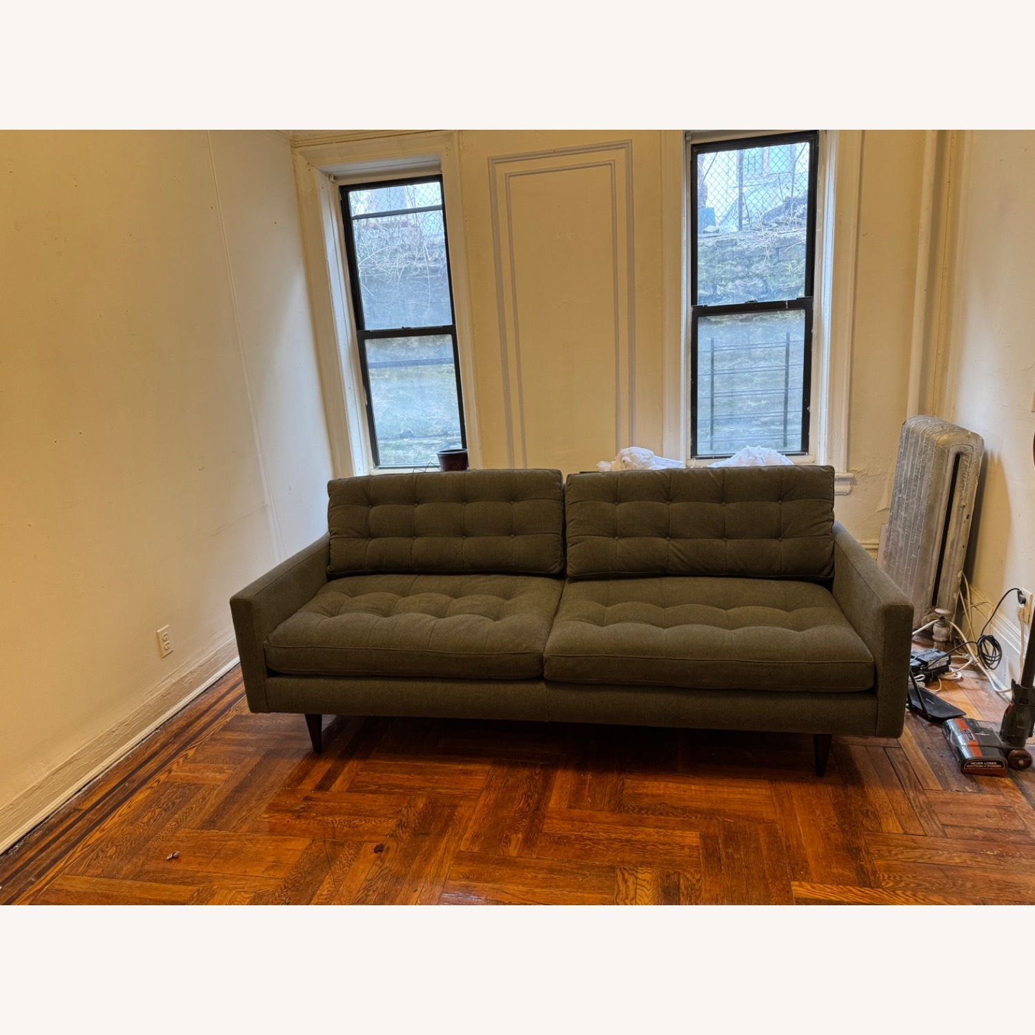 Crate & Barrel Light Gray Fabric 3+ Seater Sofa - image-1