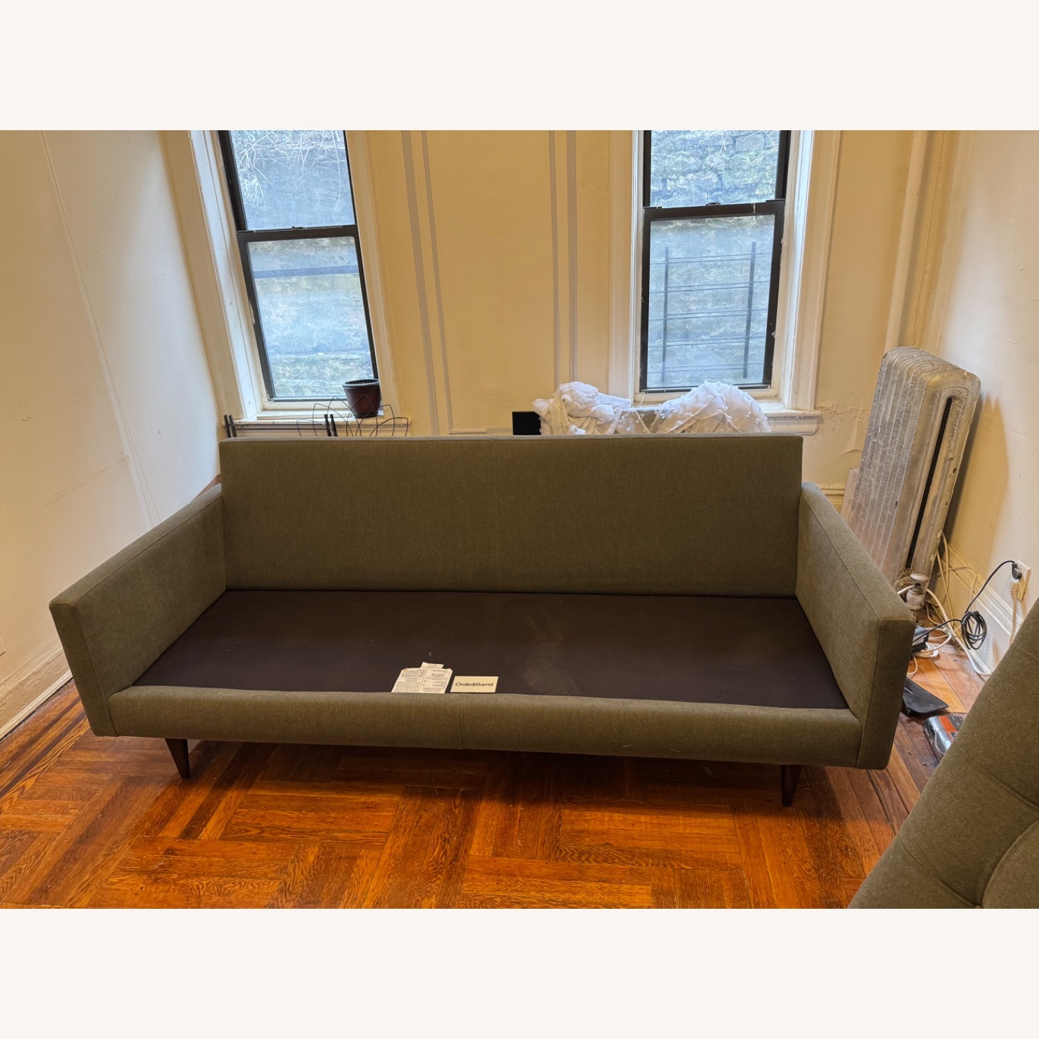 Crate & Barrel Light Gray Fabric 3+ Seater Sofa - image-5