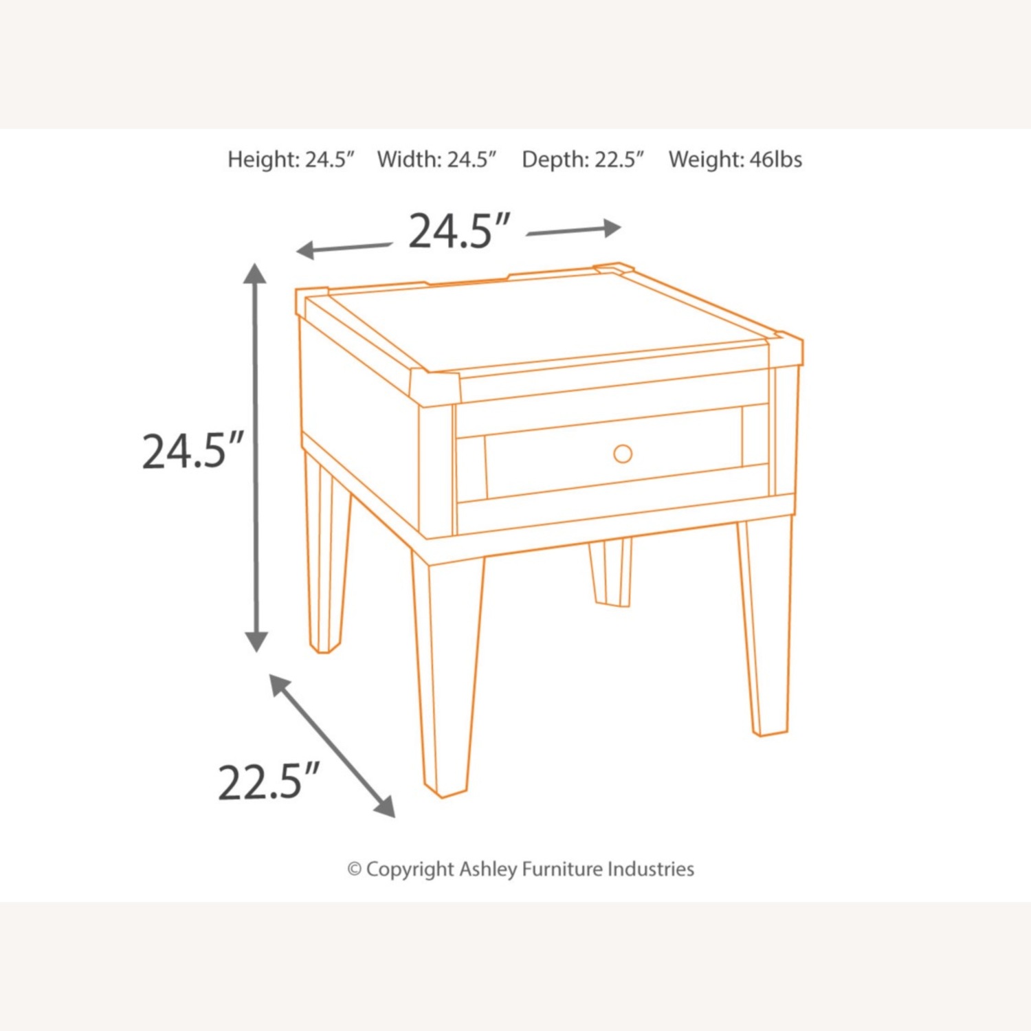 Ashley Furniture Todoe Dark Gray Wood Veneer Side Table - image-2