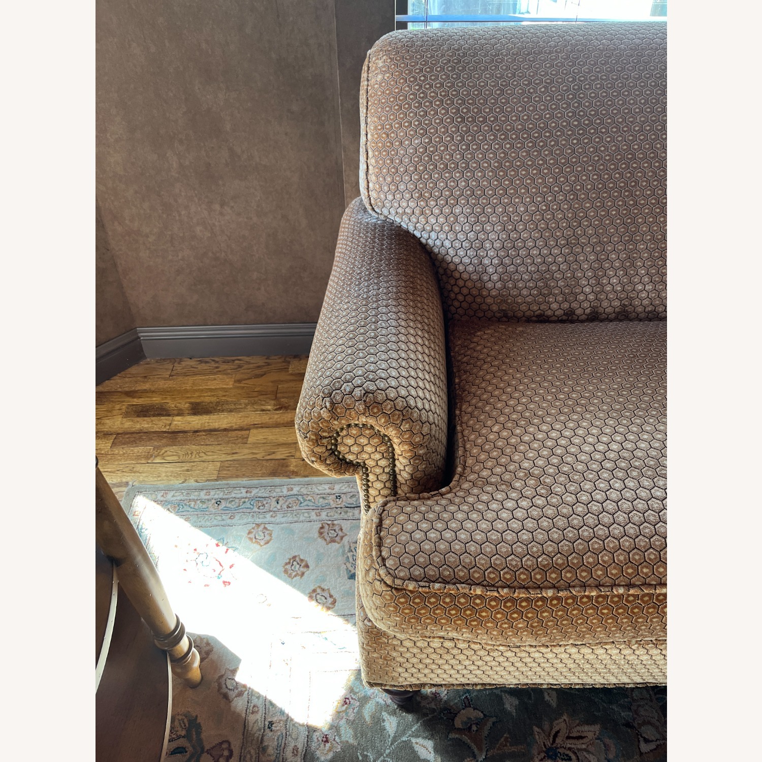 Taylor Made Custom Furniture Gold Fabric Loveseat - image-3