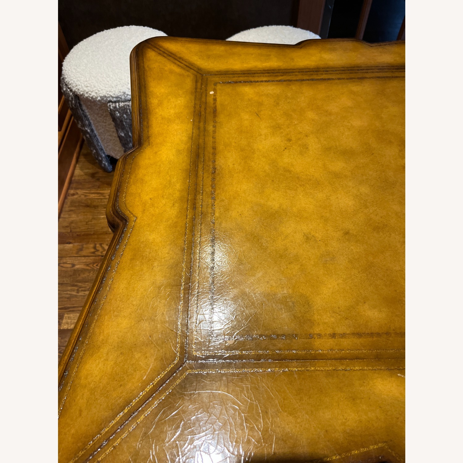Elegant Leather-Top Game / Card / Tutoring Table - image-5