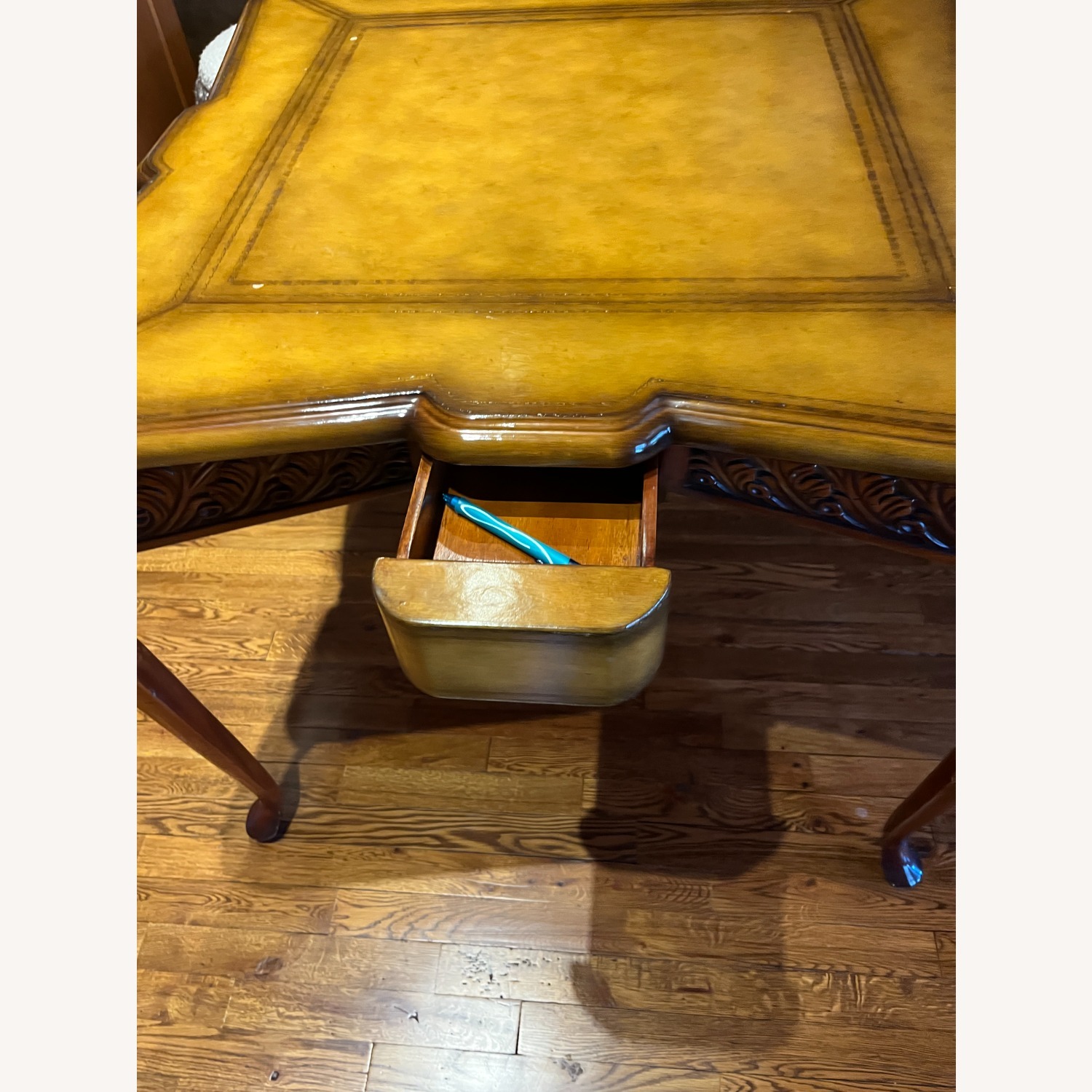Elegant Leather-Top Game / Card / Tutoring Table - image-6