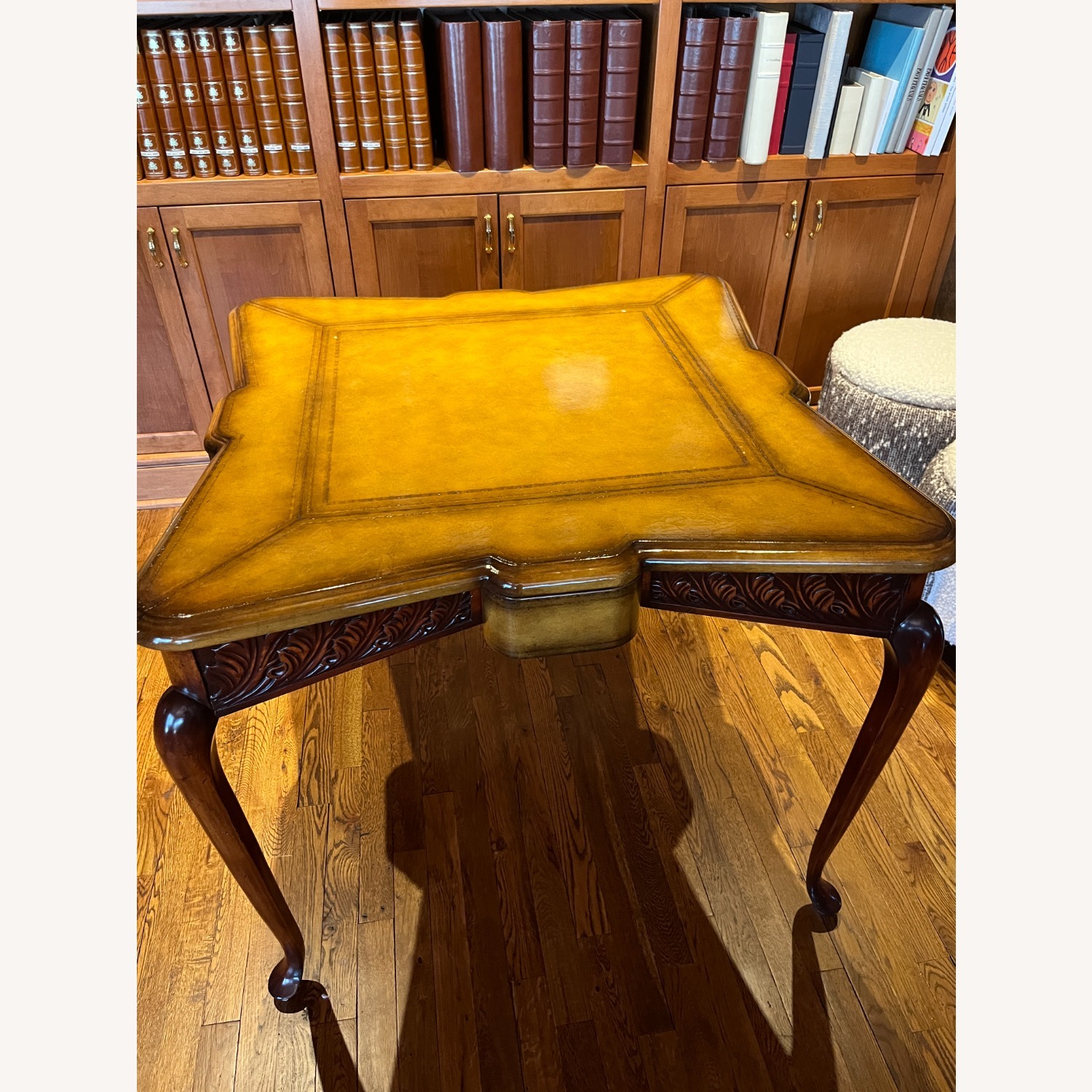Elegant Leather-Top Game / Card / Tutoring Table - image-2