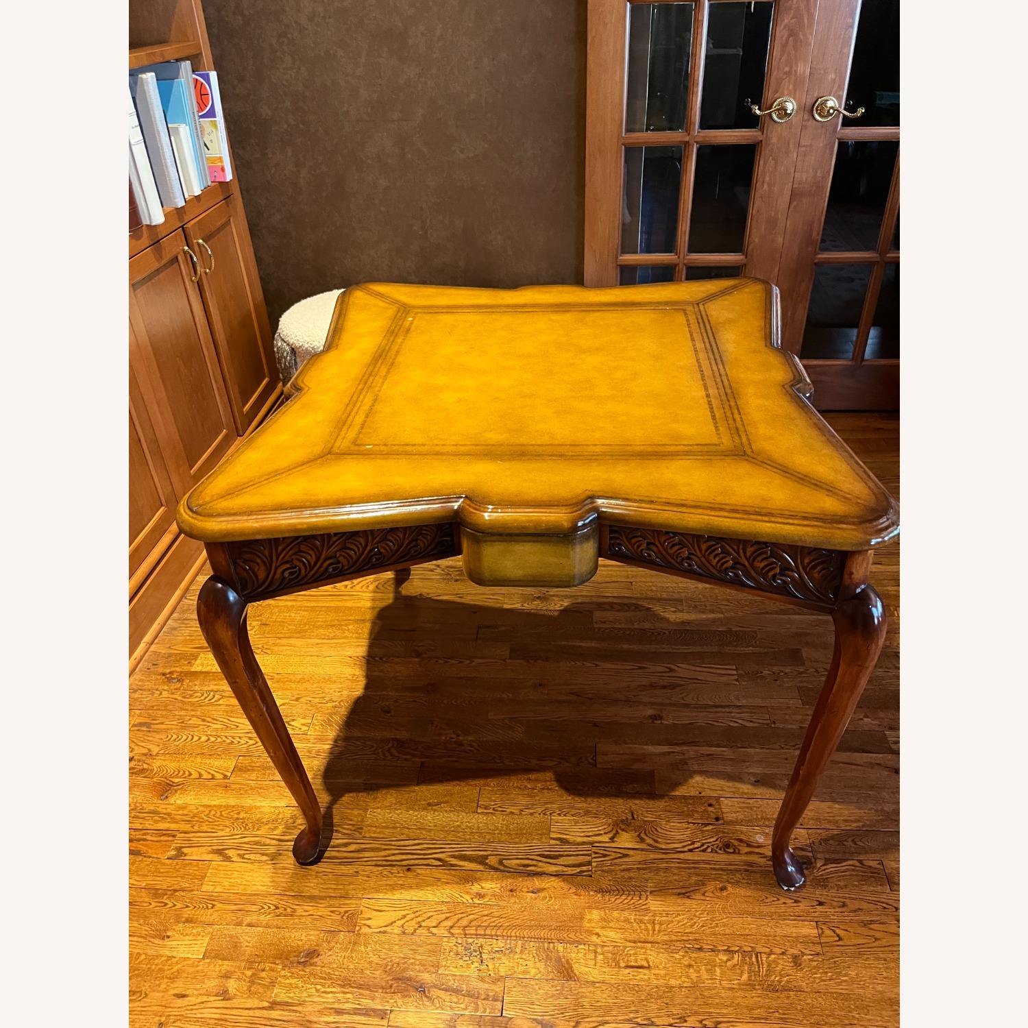 Elegant Leather-Top Game / Card / Tutoring Table - image-7
