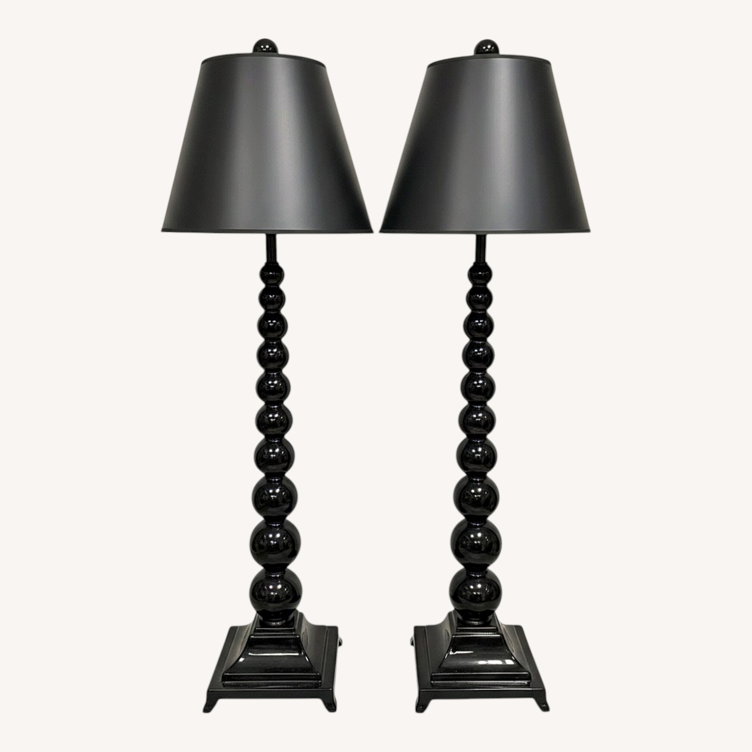 Sculptural Black Table Lamps - image-0