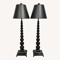 Sculptural Black Table Lamps