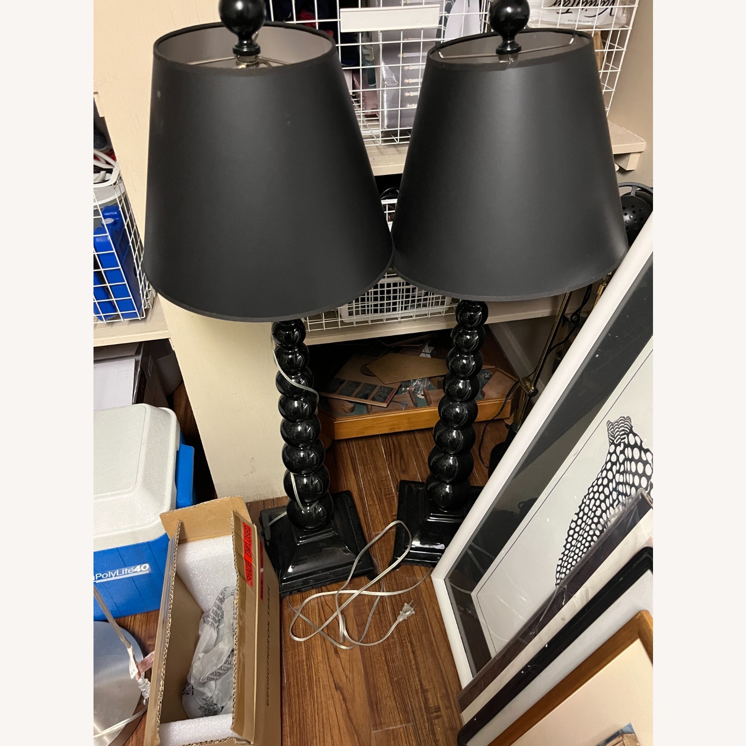 Sculptural Black Table Lamps - image-2