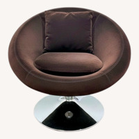 Dark Brown Fabric Accent Chair