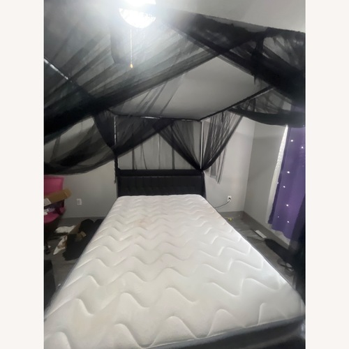 Used Black Leather Headboard for sale on AptDeco