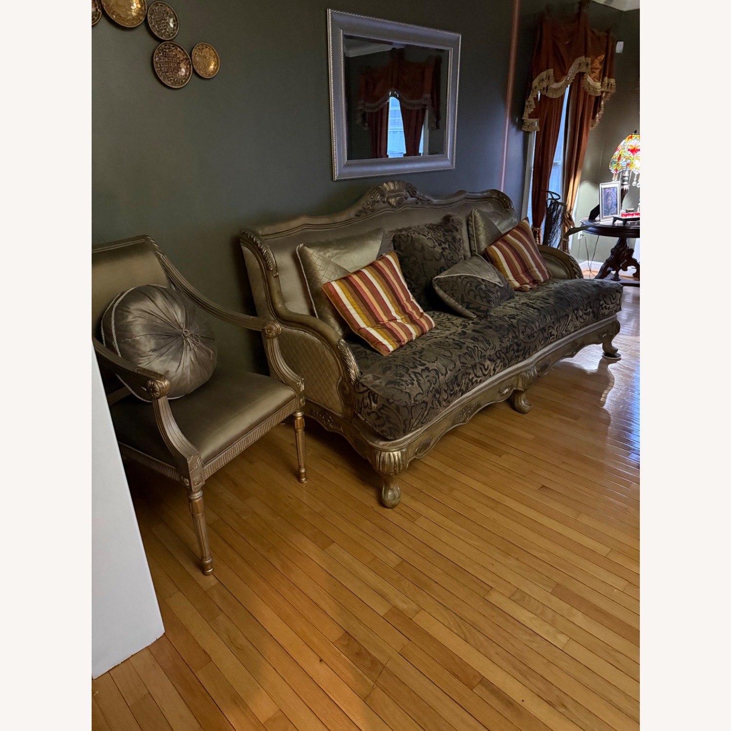 Vintage/Antique Gold 3+ Seater Sofa - image-2