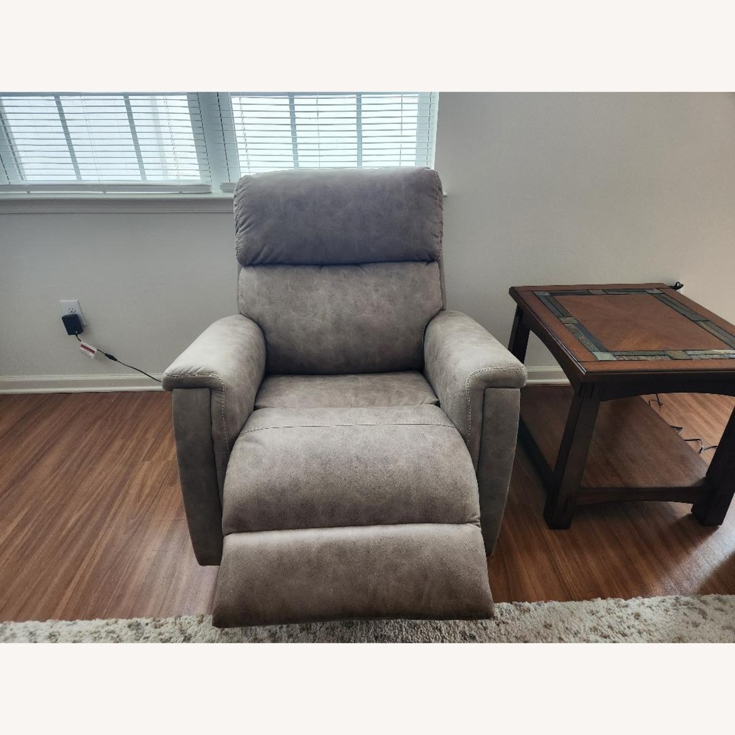 Light Brown Fabric Recliner - image-3