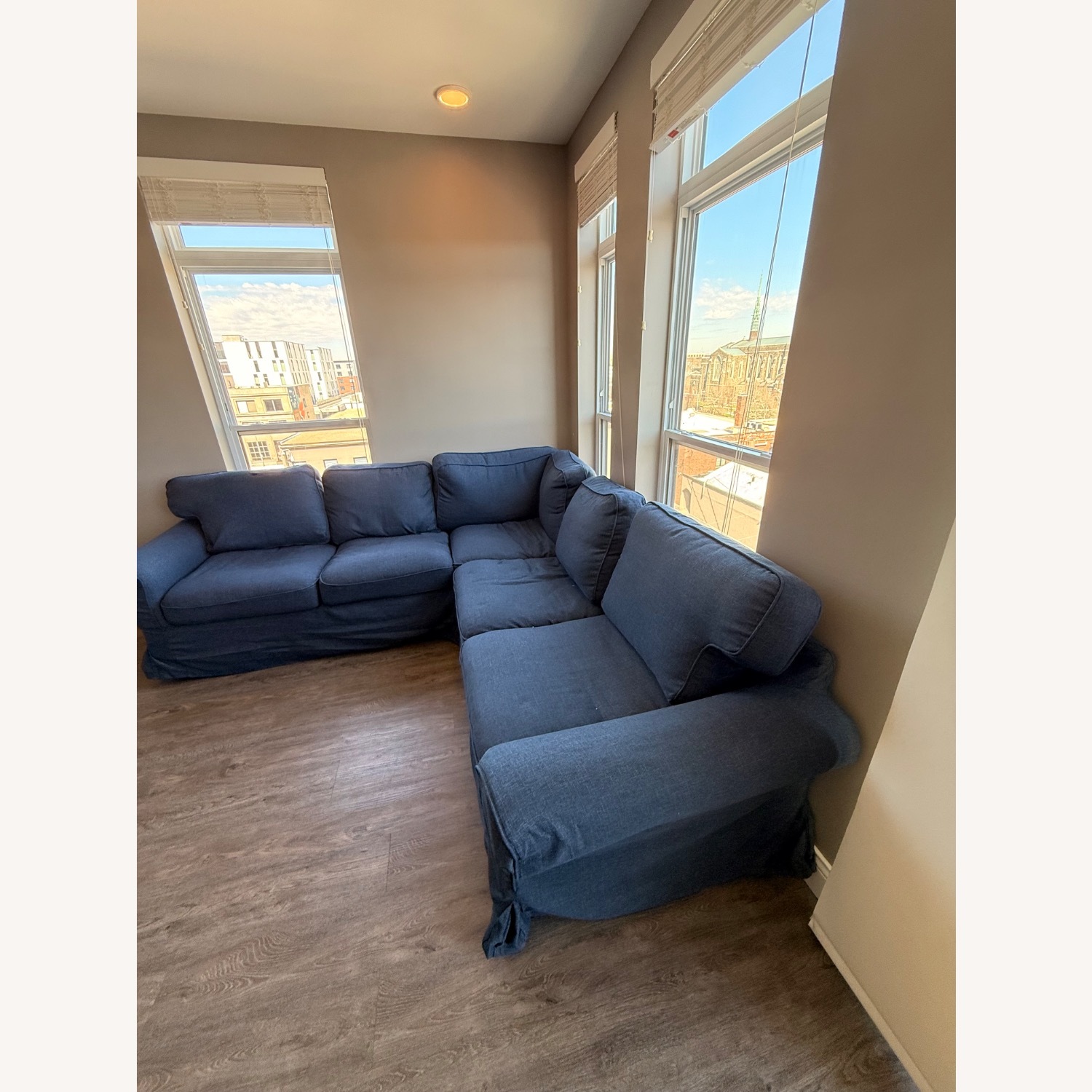 IKEA UPPLAND Blue Cotton 3+ Piece Sectional - image-3