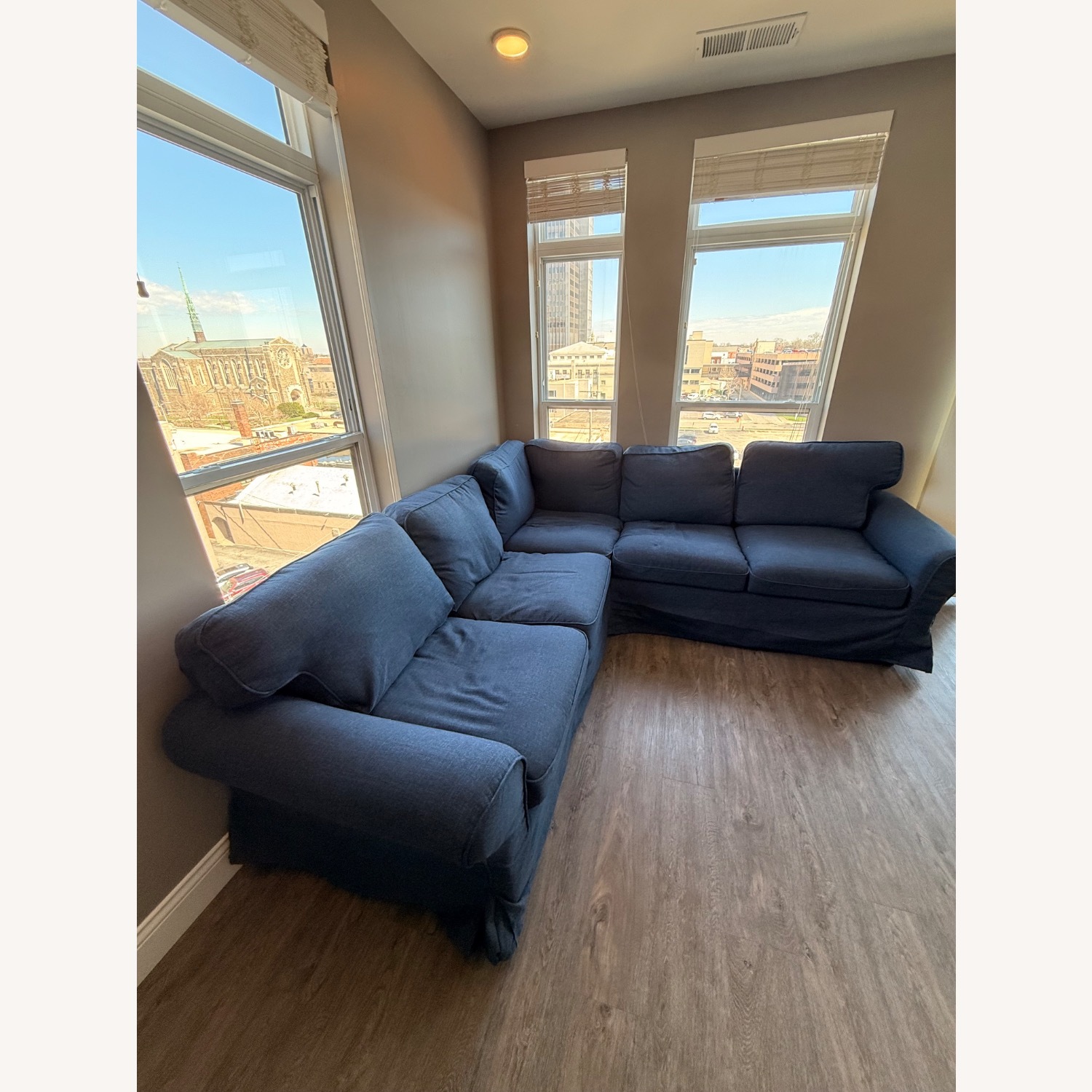 IKEA UPPLAND Blue Cotton 3+ Piece Sectional - image-1