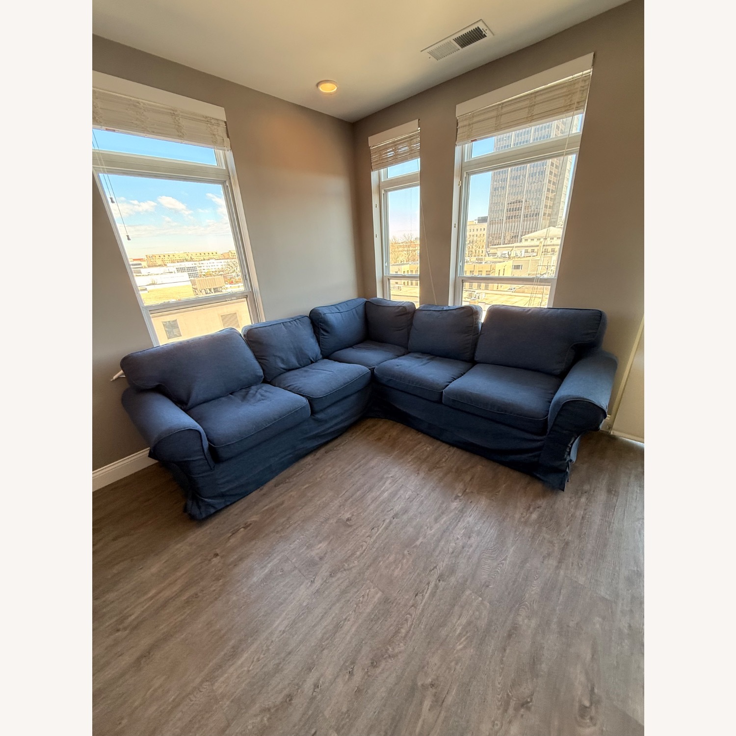 IKEA UPPLAND Blue Cotton 3+ Piece Sectional - image-2