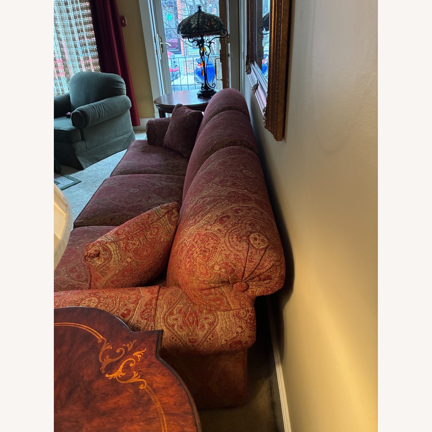 Ethan Allen Red 3+ Seater Sofa - image-3