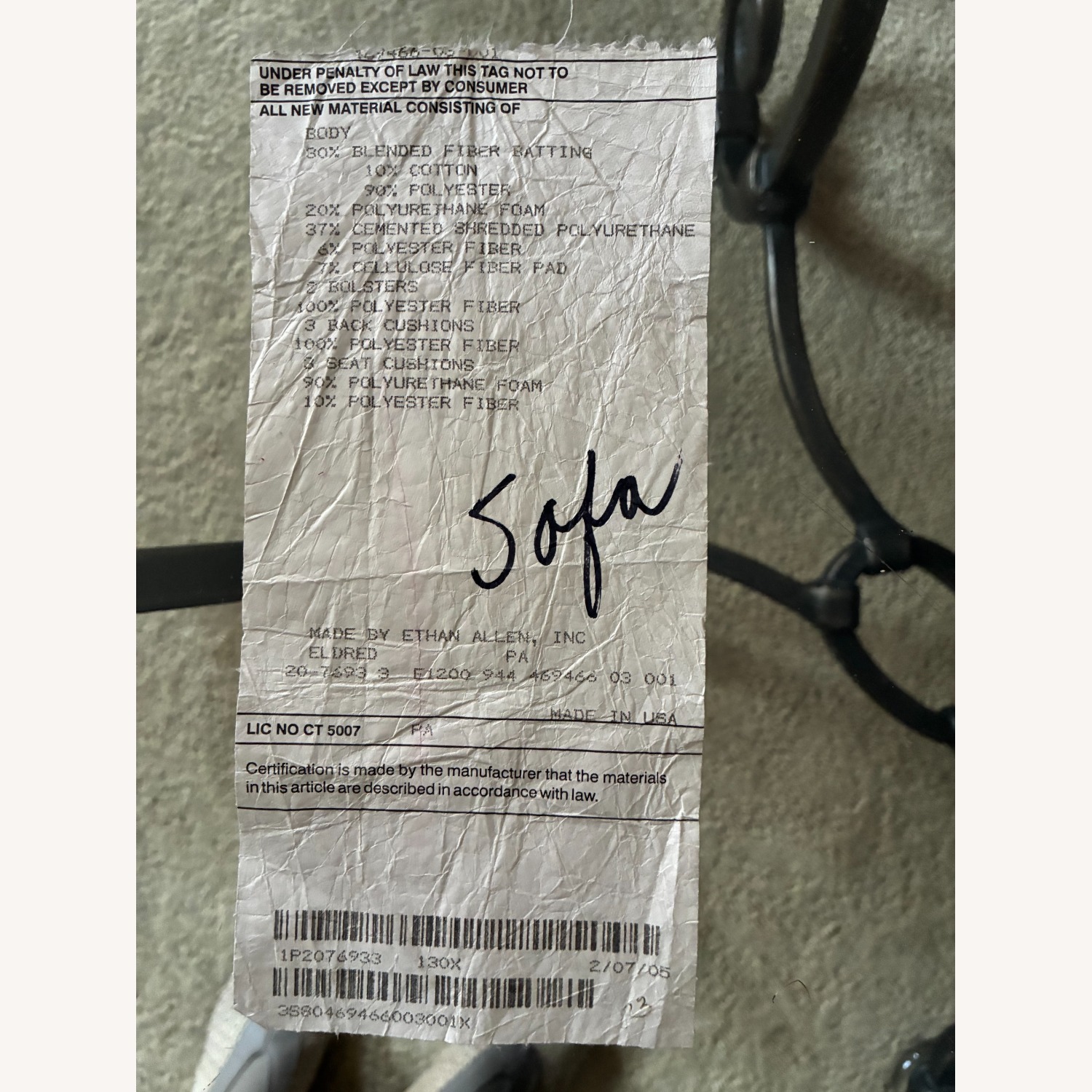 Ethan Allen Red 3+ Seater Sofa - image-4