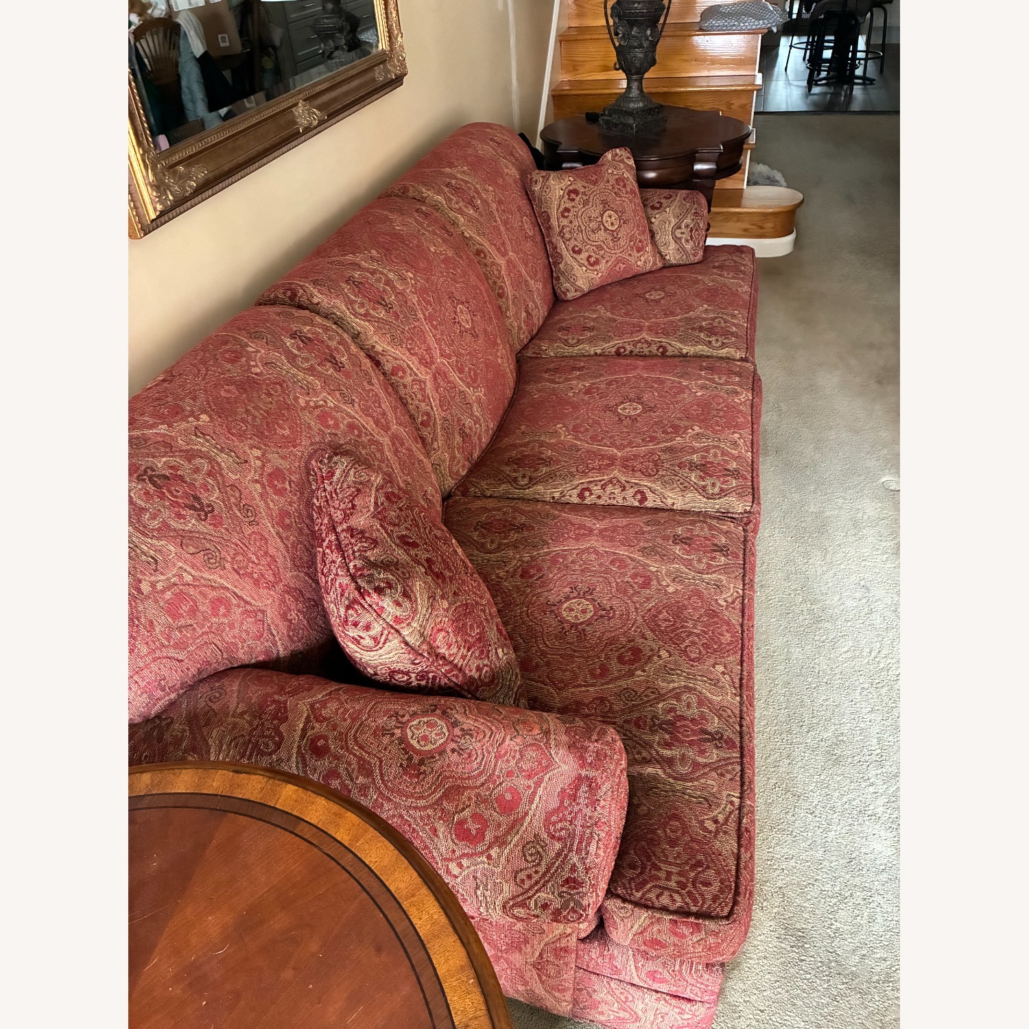 Ethan Allen Red 3+ Seater Sofa - image-2