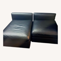 IKEA Valentua Black Faux Leather Set