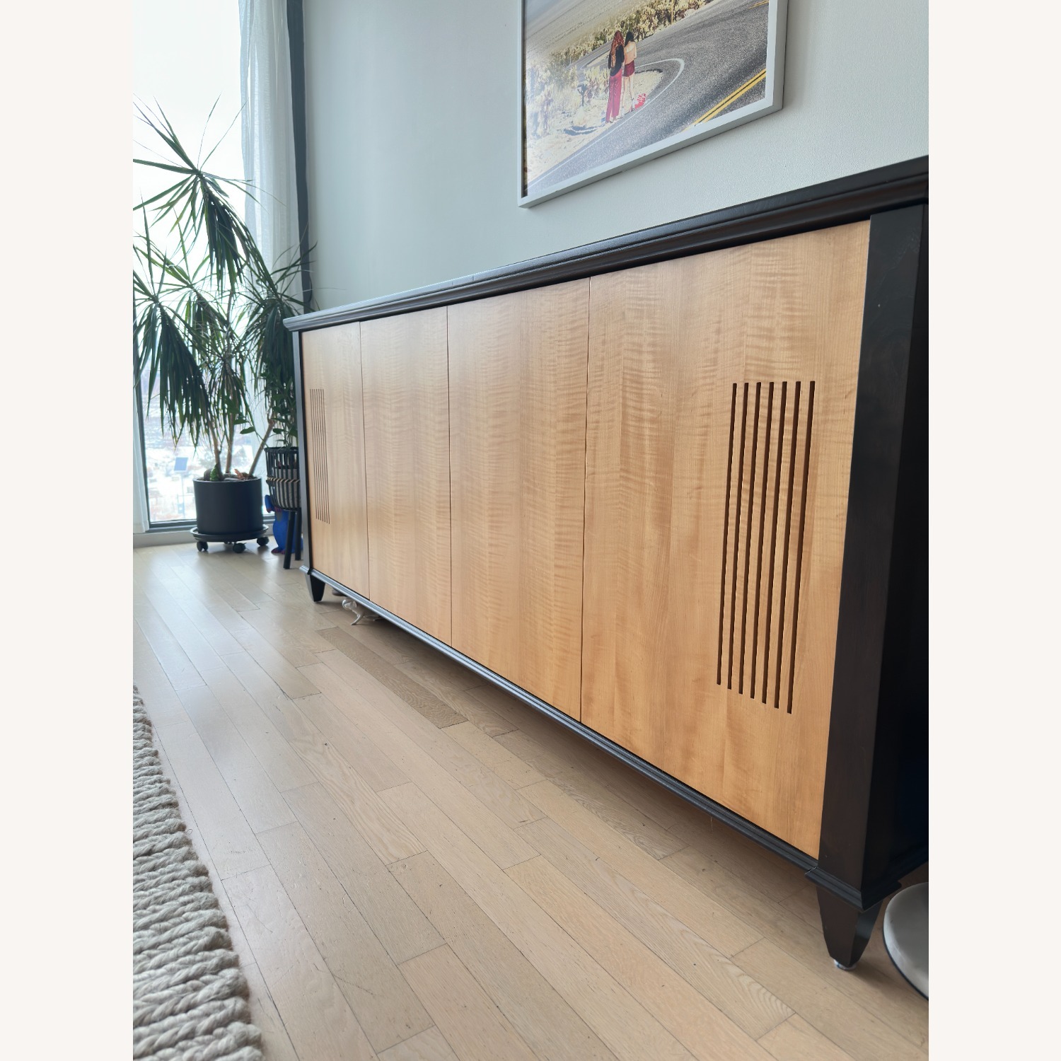 Vintage/Antique Dark Brown Wood Media Storage - image-5