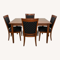 Ethan Allen Medallion Dark Brown Wood Dining Set
