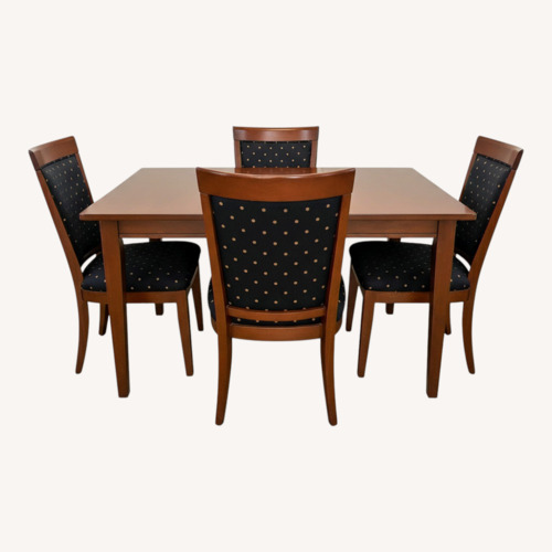 Used Ethan Allen Medallion Dark Brown Wood Dining Set for sale on AptDeco