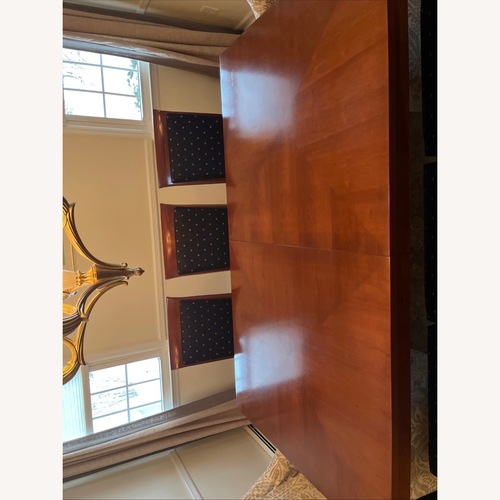 Used Ethan Allen Medallion Dark Brown Wood Dining Set for sale on AptDeco