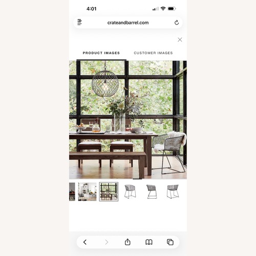 Used Crate & Barrel Tig Metal Barrel Dining Chairs for sale on AptDeco