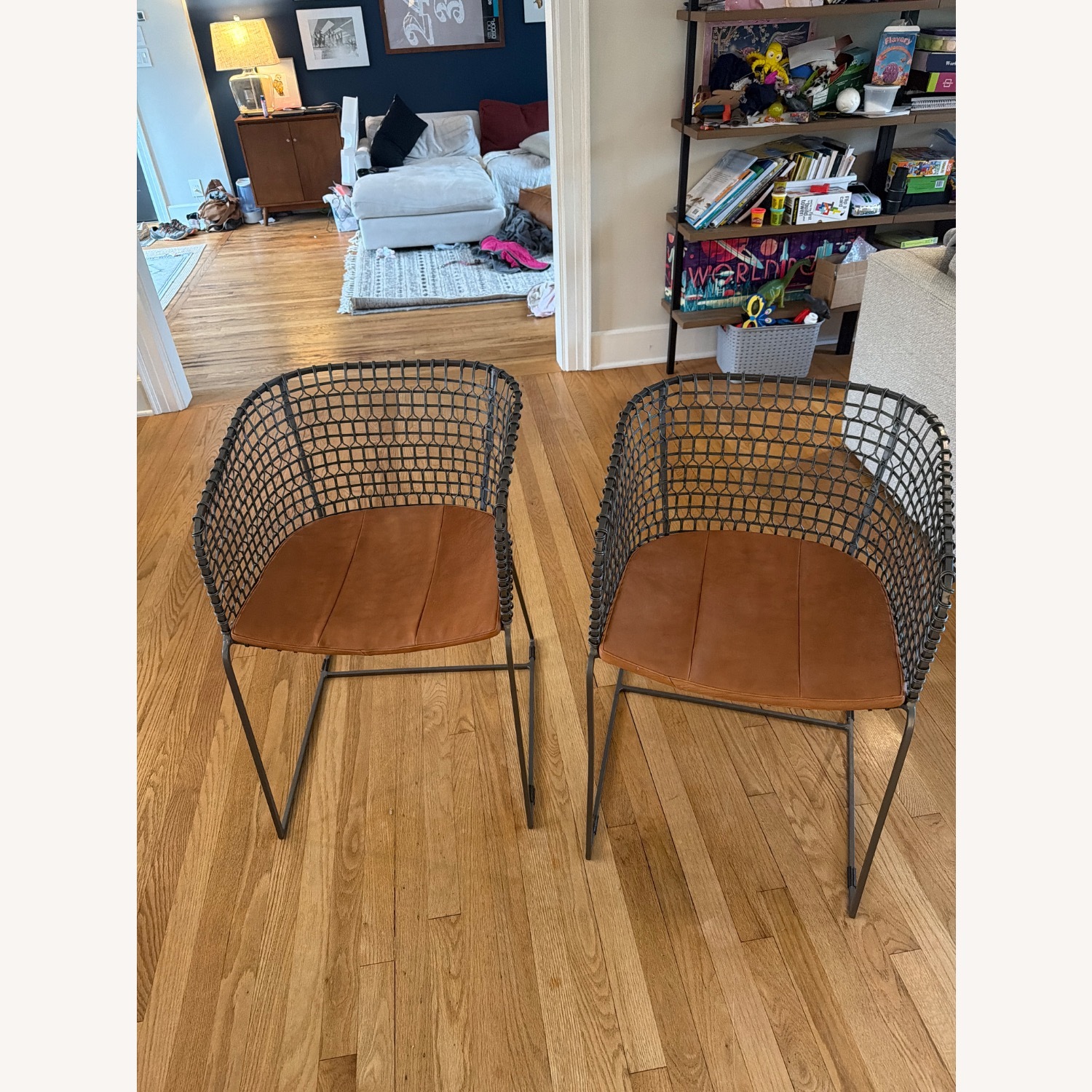 Crate & Barrel Tig Metal Barrel Dining Chairs - image-5