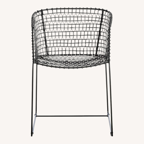 Used Crate & Barrel Tig Metal Barrel Dining Chairs for sale on AptDeco